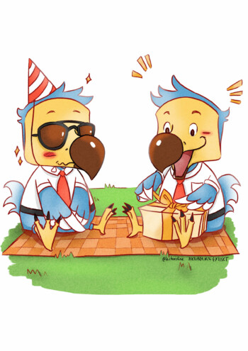 Illustration de Morris et Rodrigue, personnage de Animal Crossing New Horizons