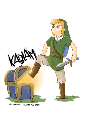 Illustration de Link ouvrant un coffre